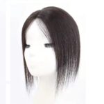 Γυναικείο Topper Τουπέ κορυφής μαλλιών από φυσική τρίχα  Full lace ( ραμμένο σε διαφάνεια ) - Φυσικό μαύρο 12 inches - Image 2