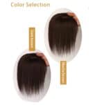 Γυναικείο Topper Τουπέ κορυφής μαλλιών από φυσική τρίχα με 3 κλιπ  - Καστανό σκούρο Brown 12 inches - Image 2