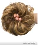 Ποστίς Κότσος με λάστιχο συνθετική τρίχα υψηλής ποιότητας - Μελί με ξανθές ανταύγειες χρώμα - Image 2