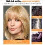 Γυναικείο Topper Τουπέ κορυφής μαλλιών από φυσική τρίχα  Full lace ( ραμμένο σε διαφάνεια ) - Ξανθό με ανταύγειες  12 inches - Image 4