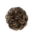 Ποστίς Κότσος με λάστιχο συνθετική τρίχα υψηλής ποιότητας - Καστανό με μελί ανταύγιες χρώμα - Image 2