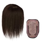 Γυναικείο Topper Τουπέ κορυφής μαλλιών από φυσική τρίχα με 3 κλιπ  - Καστανό Μόκα Brown 12 inches