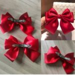 Clip -Κοκαλάκι μαλλιών Σάτεν μεγάλος φιόγκος 13cm - Glossy Red - Image 2