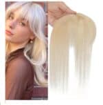 Γυναικείο Topper Τουπέ κορυφής μαλλιών από φυσική τρίχα  Full lace ( ραμμένο σε διαφάνεια ) - Ξανθό πλατινέ 10 inches - Image 2