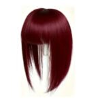 Γυναικείο Topper Τουπέ κορυφής μαλλιών από φυσική τρίχα με 3 κλιπ στήριξης -Κόκκινο Ρουμπινί χρώμα  16 inches