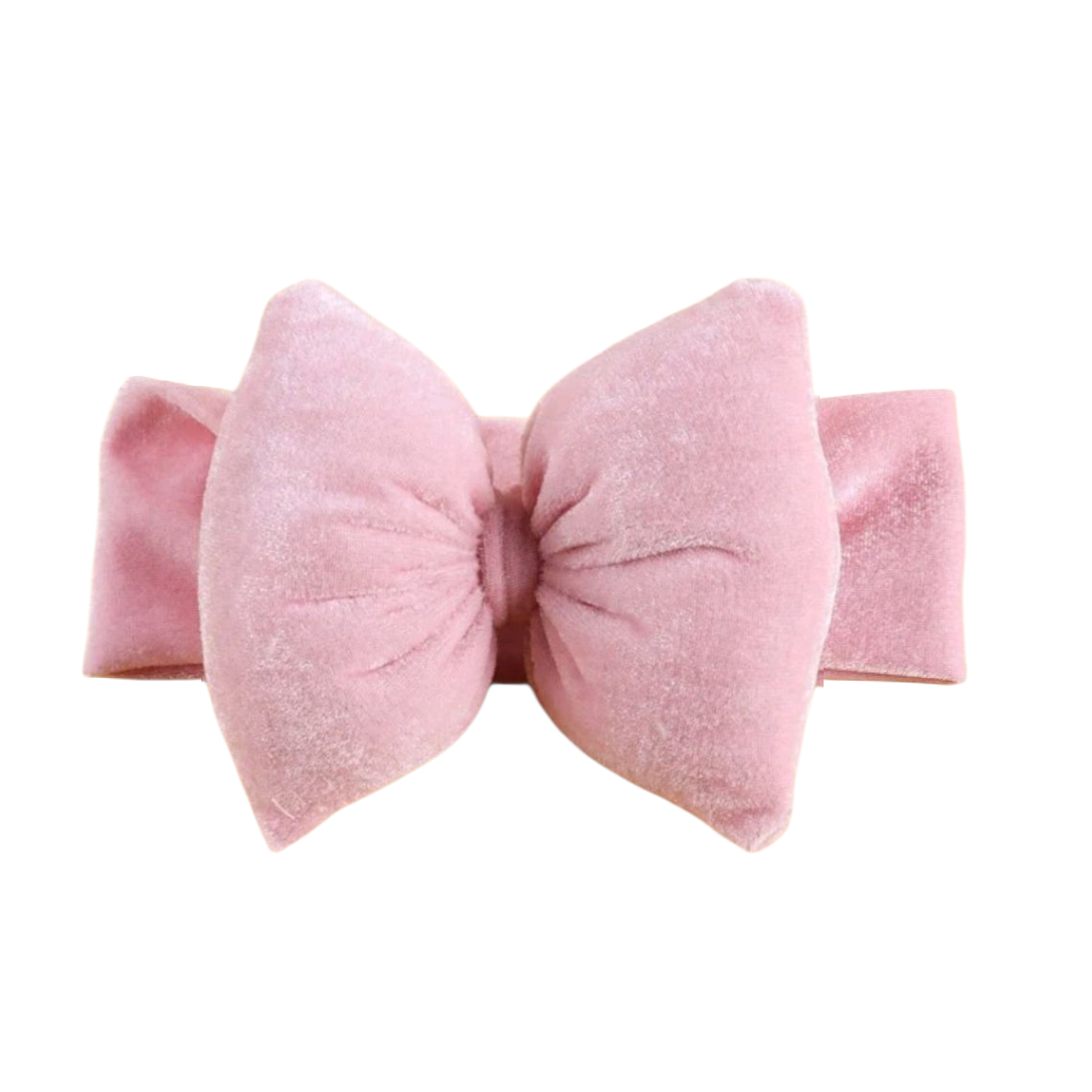 velvet-pink-heandband-baby-girl Παιδική- Βρεφική βελούδινη κορδέλα μαλλιών με μεγάλο φιόγκο 13 cm 0-5 χρονών - Ροζ - Image 1