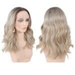 Γυναικεία περούκα Full lace 13x4 (αόρατη εφαρμογή) σε Ξανθό με καστανή ρίζα χρώμα συνθετική υψηλής ποιότητας 20 inches