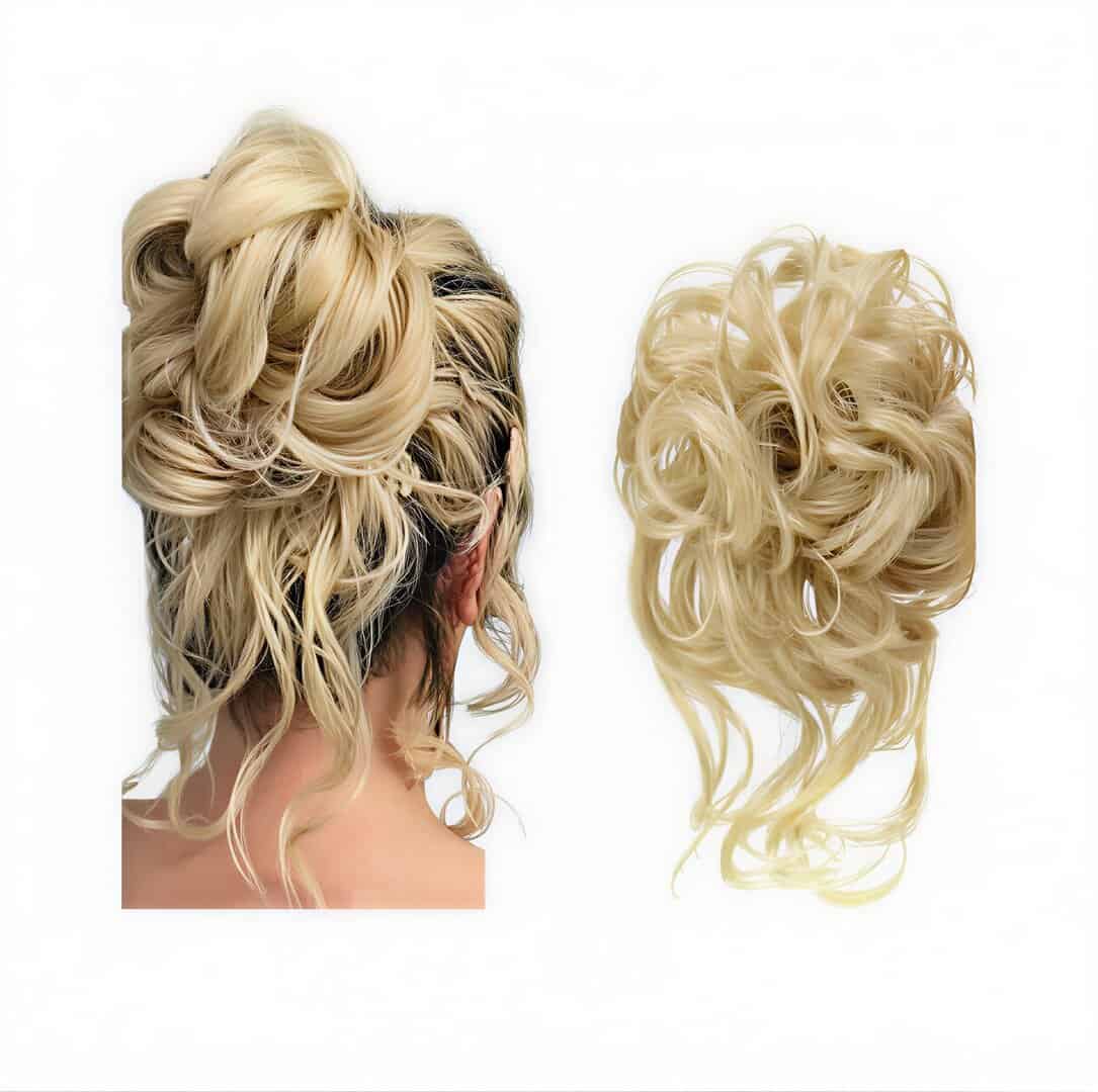 CLAW-BUN-HIGHLIGHTS-BLONDE-KOTSOS Ποστίς Κότσος συνθετική τρίχα υψηλής ποιότητας με αφέλειες και κλάμερ τοποθέτησης- Ξανθό με ανταύγειες - Image 1
