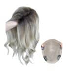 Γυναικείο Topper Τουπέ κορυφής μαλλιών από φυσική τρίχα με διάφανη βάση 15cm*18cm - Ξανθό ombre Balayage 16 inches