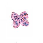 Clip -Κοκαλάκι μαλλιών  μεγάλος φιόγκος Lilo and Stitch με προστατευτικό ύφασμα 9 cm - Ροζ