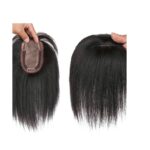 Γυναικείο Topper Τουπέ κορυφής μαλλιών από φυσική τρίχα με 3 κλιπ  - Φυσικό μαύρο Black 12 inches