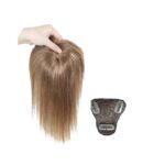 Γυναικείο Topper Τουπέ κορυφής μαλλιών από φυσική τρίχα  Full lace ( ραμμένο σε διαφάνεια ) - Καστανό  με χρυσές ανταύγειες 11 inches 02