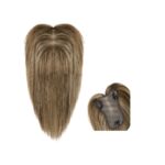Γυναικείο Topper Τουπέ κορυφής μαλλιών από φυσική τρίχα  Full lace ( ραμμένο σε διαφάνεια ) - Καστανό με μελί ανταύγειες 12 inches