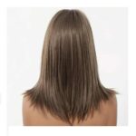 Γυναικεία περούκα σε καστανό ανοιχτό χρώμα με αφέλειες συνθετική υψηλής ποιότητας 16 inches - Image 2