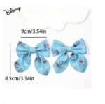 Clip -Κοκαλάκι μαλλιών  μεγάλος φιόγκος Lilo and Stitch με προστατευτικό ύφασμα 9 cm - Ροζ - Image 2