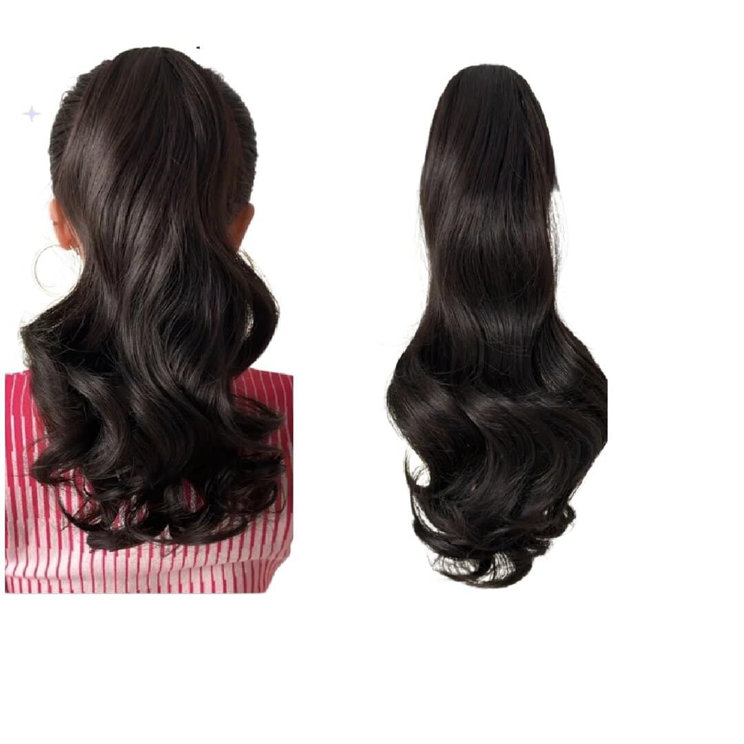 ponytail-dark-brown-claw-klamer-wavy-16-inches Ποστις Αλογοουρά curly Ponytail συνθετική τρίχα υψηλής ποιότητας με κλάμερ- Καστανό σκούρο 16 inches - Image 1