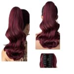 Ποστις Αλογοουρά curly Ponytail συνθετική τρίχα υψηλής ποιότητας με κλάμερ- Κόκκινο Μπορντό 16 inches