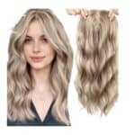 Γυναικείο Topper Τουπέ κορυφής μαλλιών με κλιπ μεγάλης επιφάνειας και lace front (διαφάνεια) 20 inches - Ξανθό με ανταύγειες  χρώμα - Image 2
