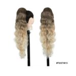 Ποστίς Αλογοουρά  Ponytail συνθετική τρίχα Kanekalon υψηλής ποιότητας με χτενάκι φωλιά- Body Wave Καστανόξανθο Ombre  t2/27/613 71cm