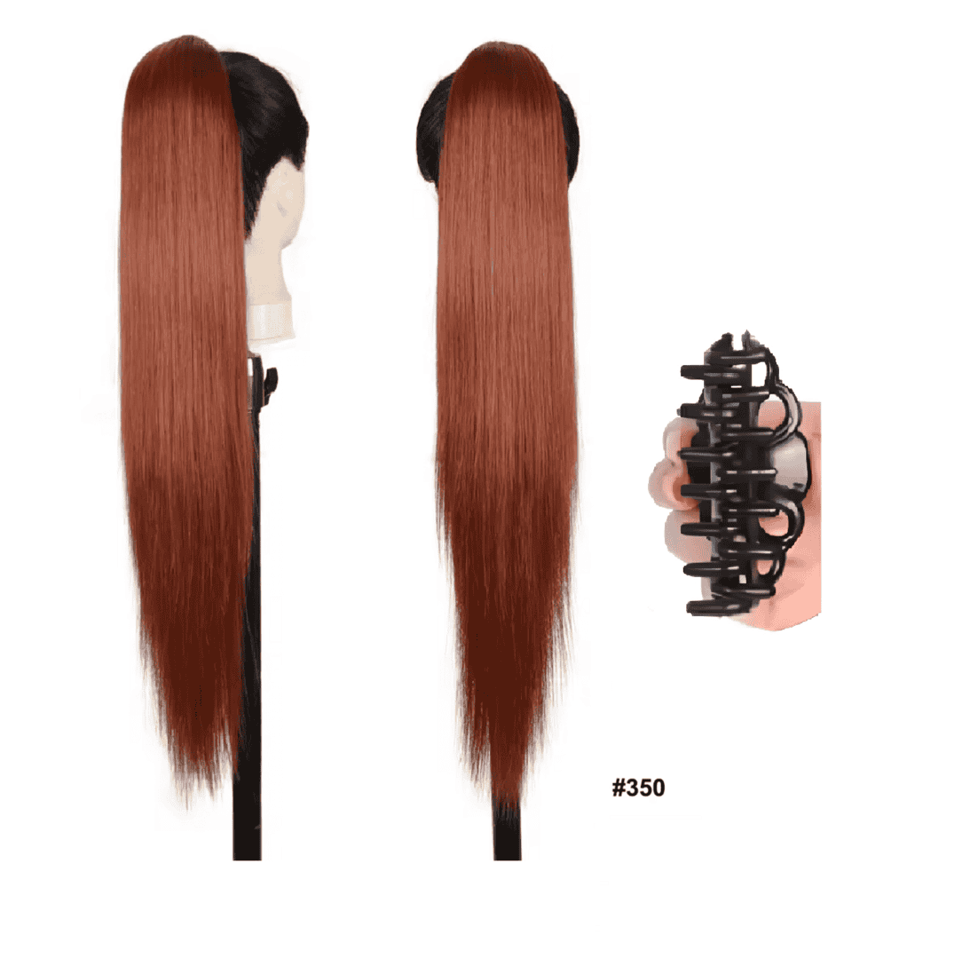 kanekalon-ponytail-fiber-straight-350-ginger-71cm-hairstyle-CLAW Ποστίς Αλογοουρά Ponytail συνθετική τρίχα Kanekalon υψηλής ποιότητας με Κλάμερ - Ίσια Ginger χάλκινο # 350 71cm - Image 1