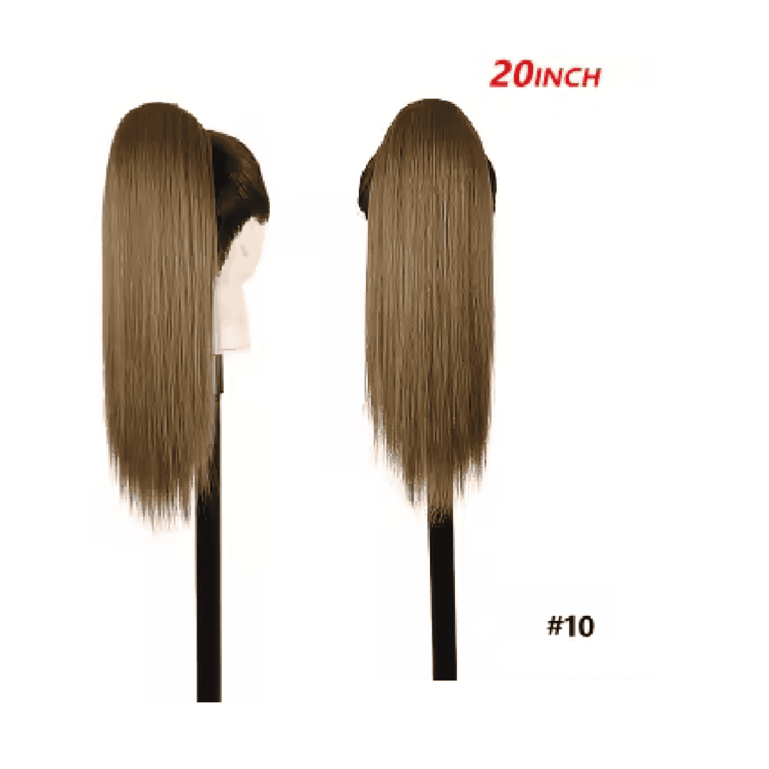 kanekalon-straight-10-brown-light-20-inches-best-quality Ποστίς Αλογοουρά Ponytail συνθετική τρίχα Kanekalon υψηλής ποιότητας με Φωλιά και χτενάκι - Ίσια Καστανό ανοιχτό χρώμα #10 50cm - Image 1
