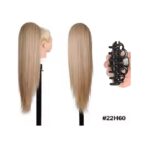 Ποστίς Αλογοουρά  Ponytail συνθετική τρίχα Kanekalon υψηλής ποιότητας με κλάμερ - Ίσια Ξανθό με ανταύγειες # 22h60 50cm
