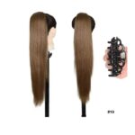 Ποστίς Αλογοουρά  Ponytail συνθετική τρίχα Kanekalon υψηλής ποιότητας με Κλάμερ - Ίσια Καστανό χρώμα #10 71cm